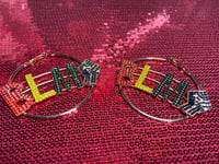 Image 1 of Colorful  BLING BLM (Black Lives Matter) Hoops