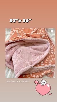 Image 5 of Neutral Hearts Crib Blanket in Minky Fabric - Toddler/Children's 36"x54"