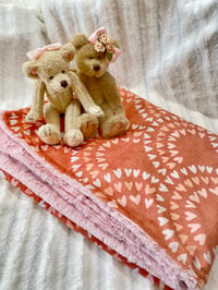 Image 4 of Neutral Hearts Crib Blanket in Minky Fabric - Toddler/Children's 36"x54"