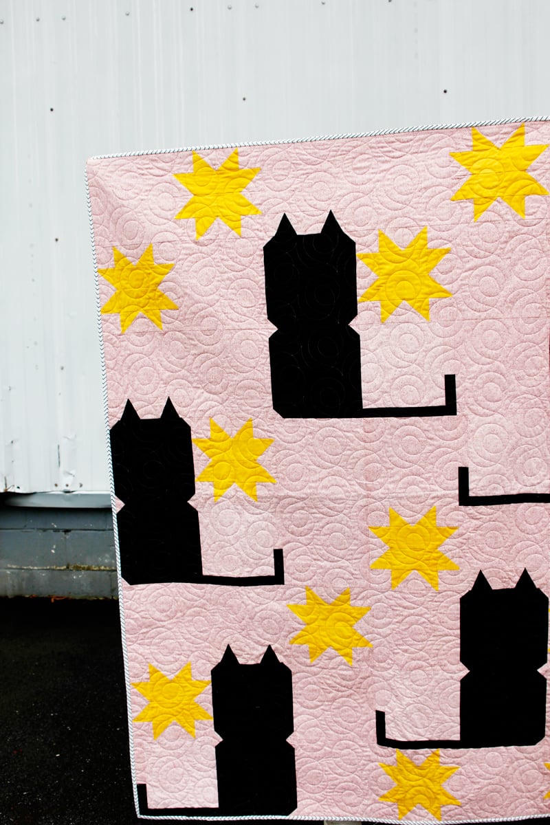 Image of the KITTY COMMITTEE CAT Quilt PDF Pattern