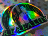 Rabbit Hole holographic sticker