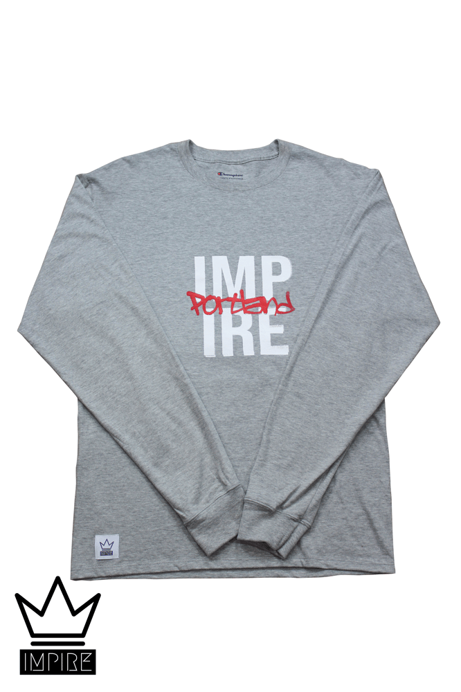 Image of CHAMPION PDX GRAFFITI L/S (WHITE/RED/GREY)