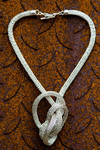 Image 4 of hand made crocheted silver necklace