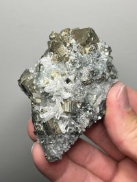 Image 12 of Cubic Pyrite & Quartz Crystal Points Cluster | Bulgaria #2944