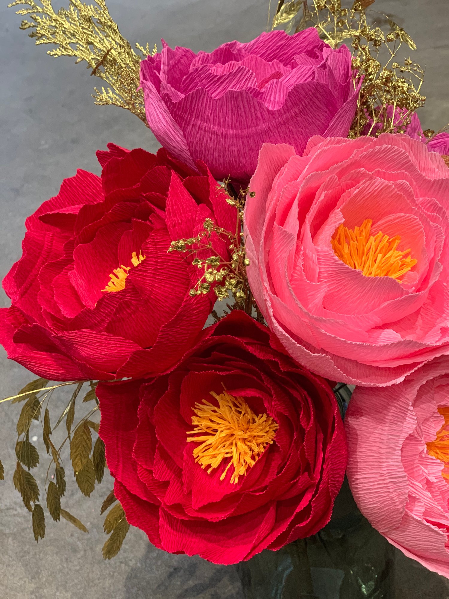 Image of Chinese New Year Collection - Peony with Gold foliage