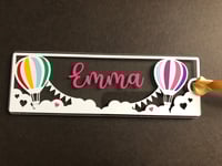 Image 3 of Hot Air Balloon Acrylic Bookmark with ribbon (2mm thick)