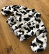 Black & white cow faux fur jumper 