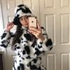 Black & white cow faux fur jumper 