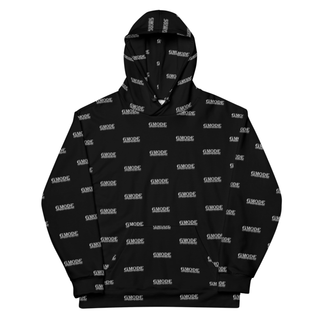 Black Tiled Print Hoodie
