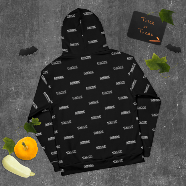 Black Tiled Print Hoodie