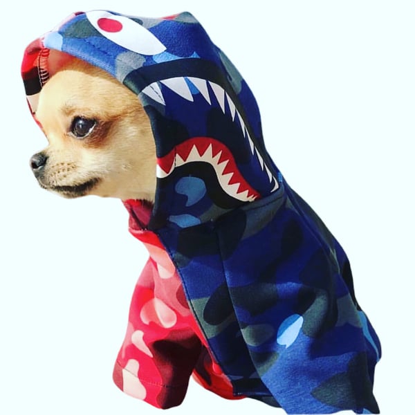 Image of Dogs5thAvenue Bape “Doggie” Hoody (red/blue)