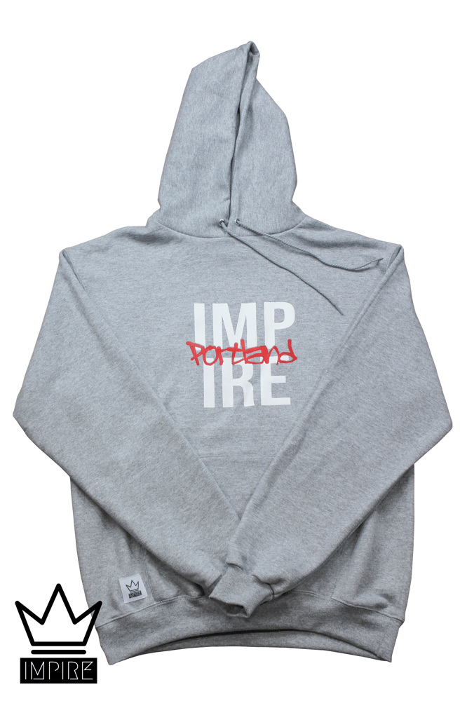 Image of CHAMPION PDX GRAFFITI HOODIE (WHITE/RED/GREY)