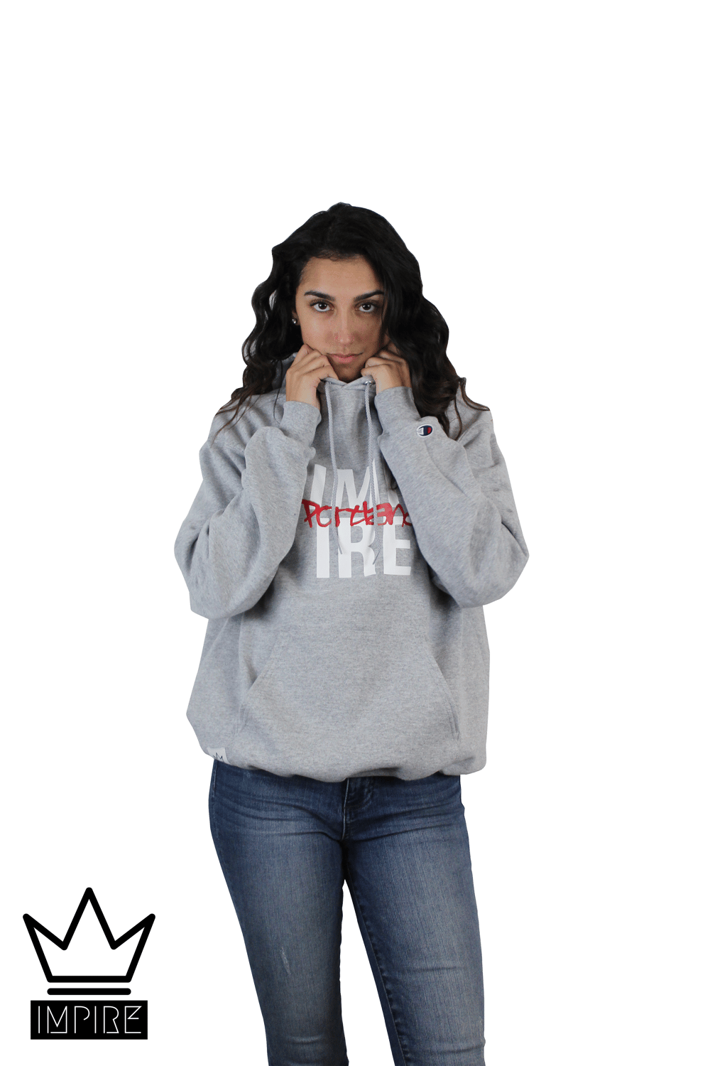 Image of CHAMPION PDX GRAFFITI HOODIE (WHITE/RED/GREY)