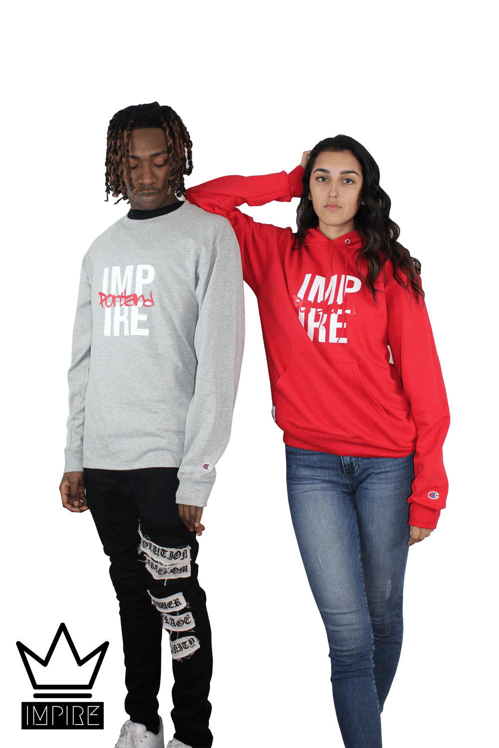 Image of CHAMPION PDX GRAFFITI HOODIE (WHITE/RED/RED)