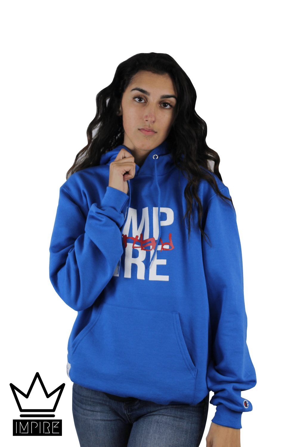 Image of CHAMPION PDX GRAFFITI HOODIE (WHITE/RED/BLUE)
