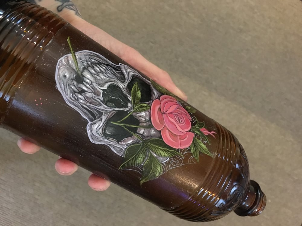 Skull and Rose Vintage Bottle