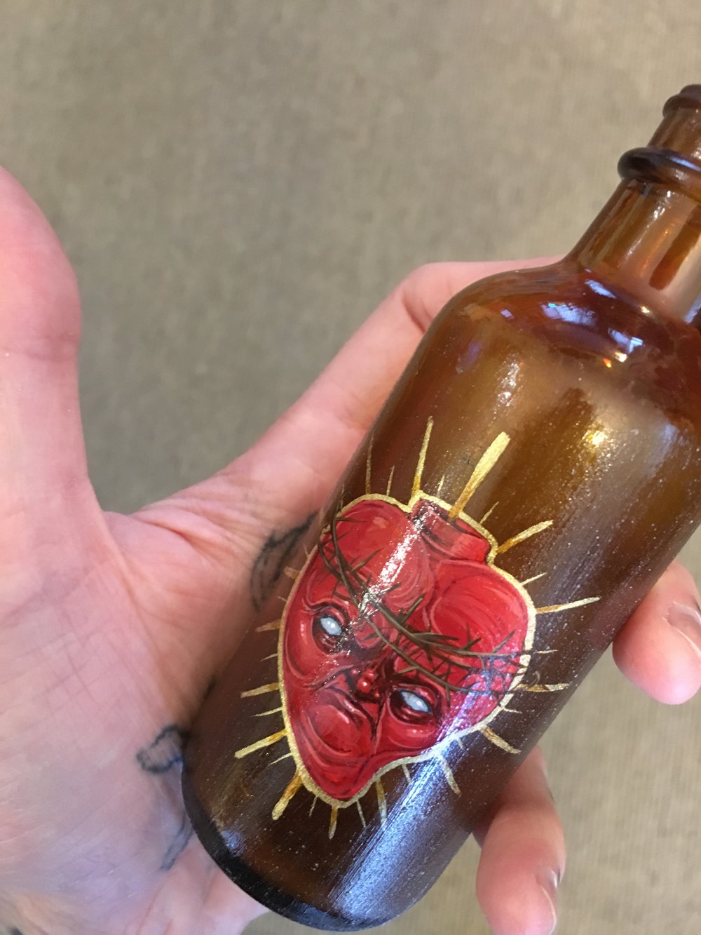 Sacred Heart Vintage Bottle