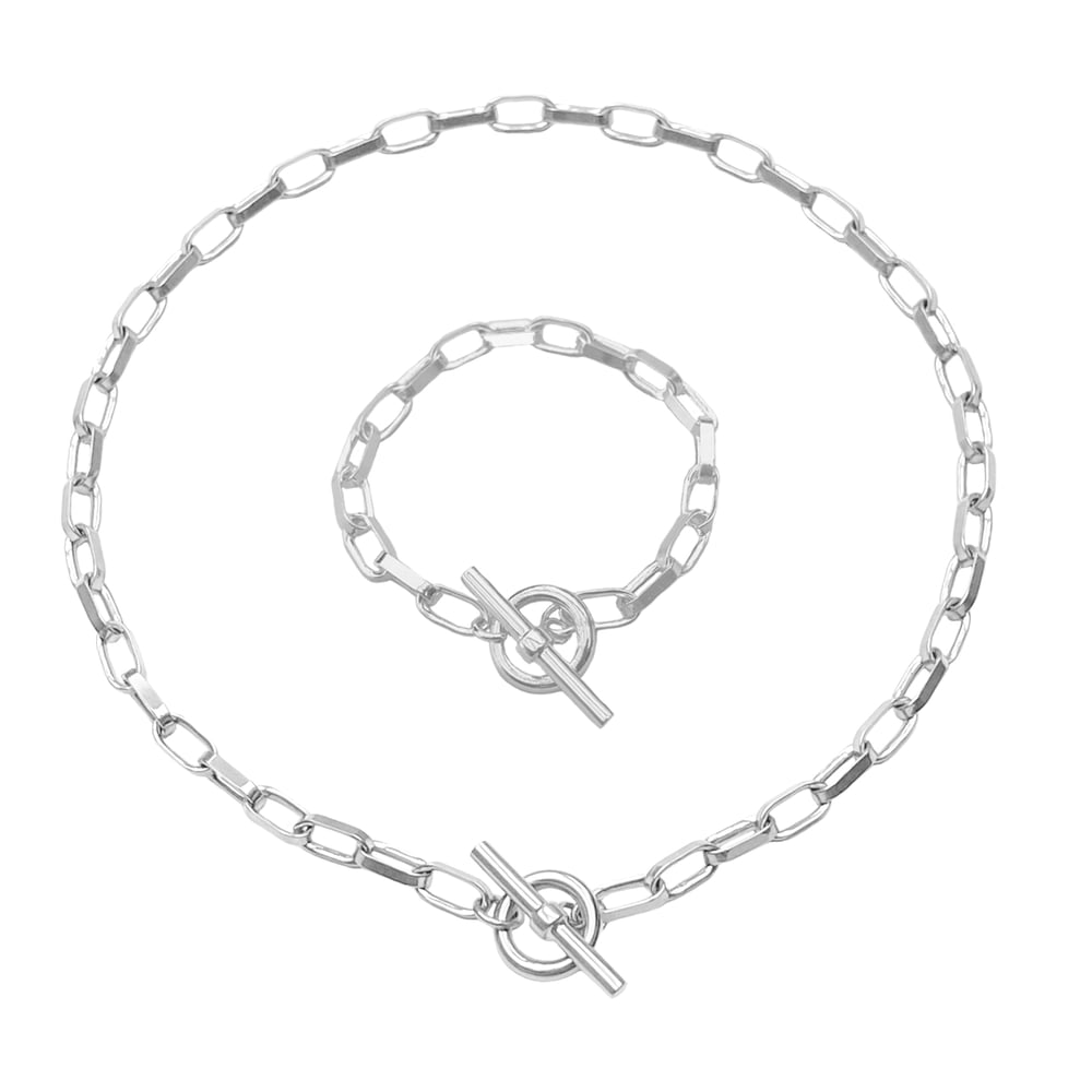 Image of Silver chunky chain set 1