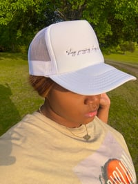 Image 1 of ‘Stay Praying, Stay Slayin’  Foam Trucker Hat