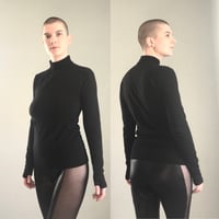 Image 2 of Black Cotton/Lycra Turtleneck