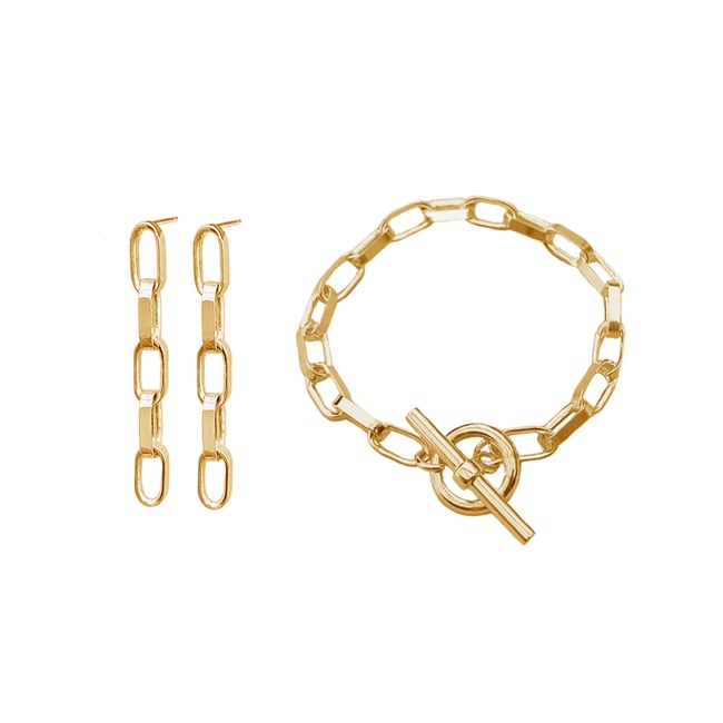 Gold chunky chain set 2