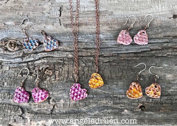 Image of Copper Electroformed Honeycomb Hearts
