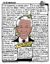 Nelson Mandela cartoon print. 