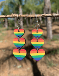 Image 2 of Rainbow Love Earrings