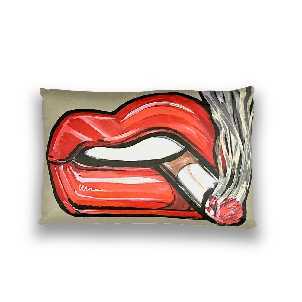 Beige Lips Pillow