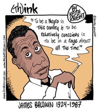 James Baldwin cartoon print