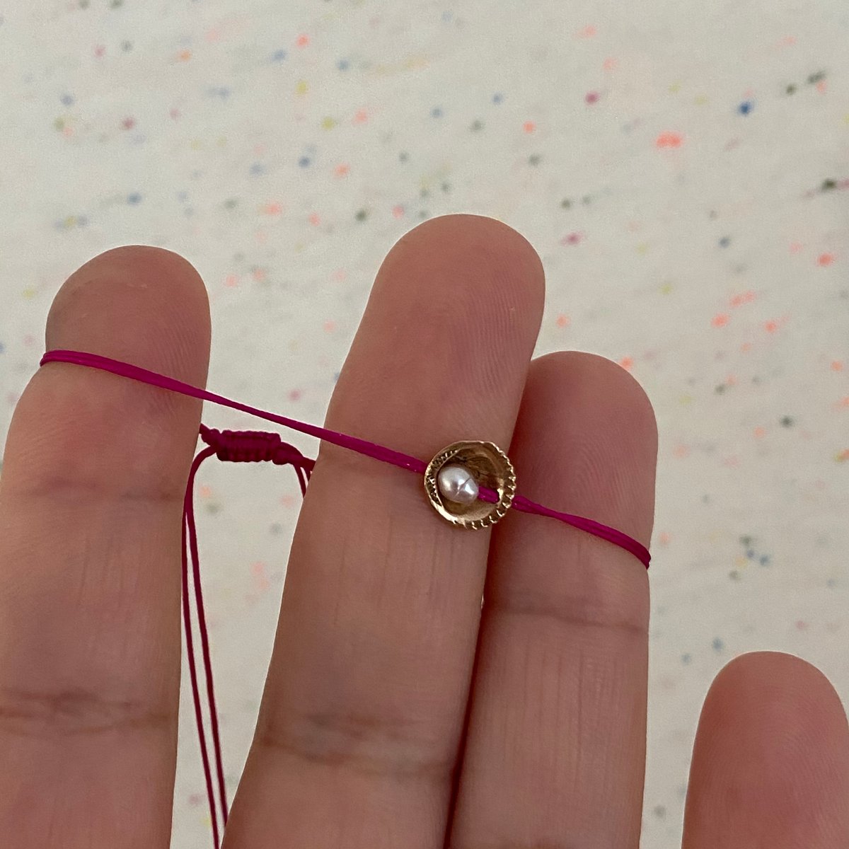 Image of Pearl and gold miami shell bracelet