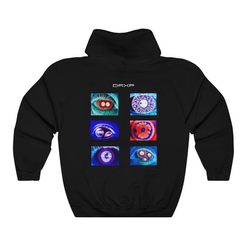 Image of VISION MULTI COLORED BLACK HOODIE