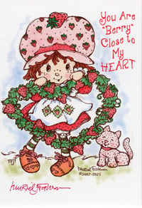Image 2 of Strawberry Shortcake Heart Wreath Matted Print