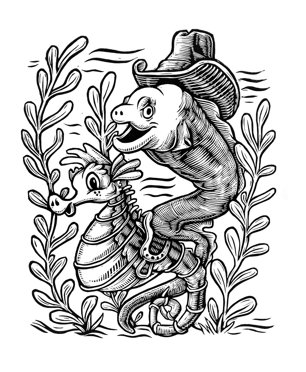 Just a Hat and a Seahorse T-shirt **FREE SHIPPING**