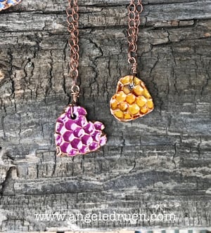 Image of Copper Electroformed Honeycomb Hearts