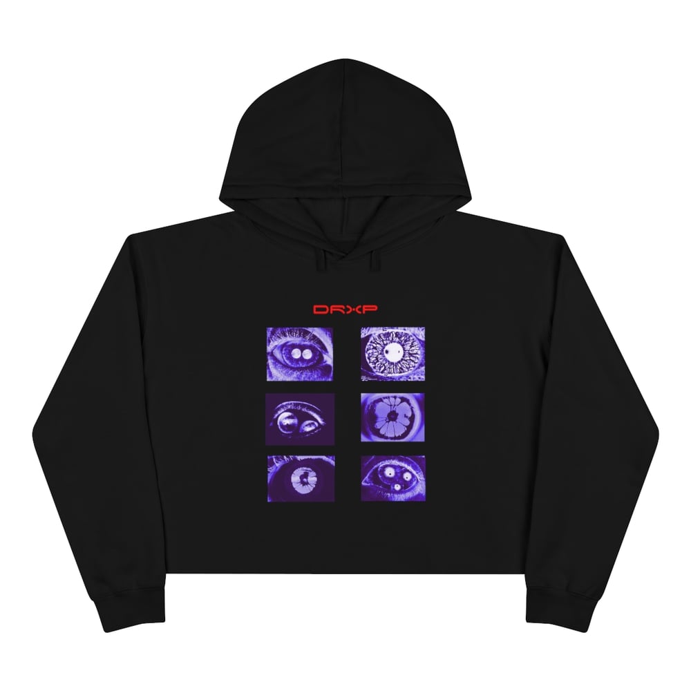 Image of VISION CROP TOP PURPLE RED HOODIE 