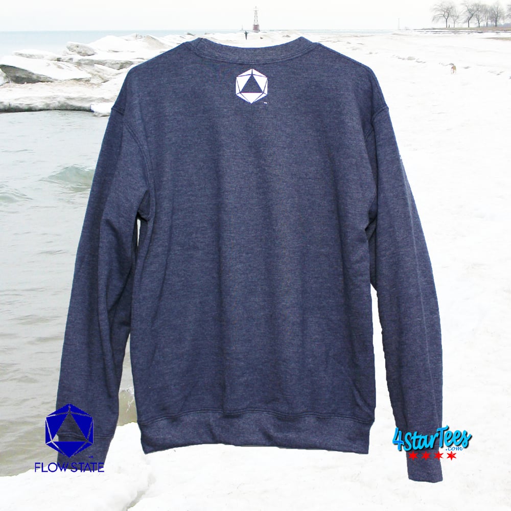 Image of FLOW STATE Crew Neck Reflective Sweatshirt - Heather Navy