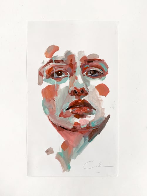 Image of copper and aquamarine (16x27 cm)