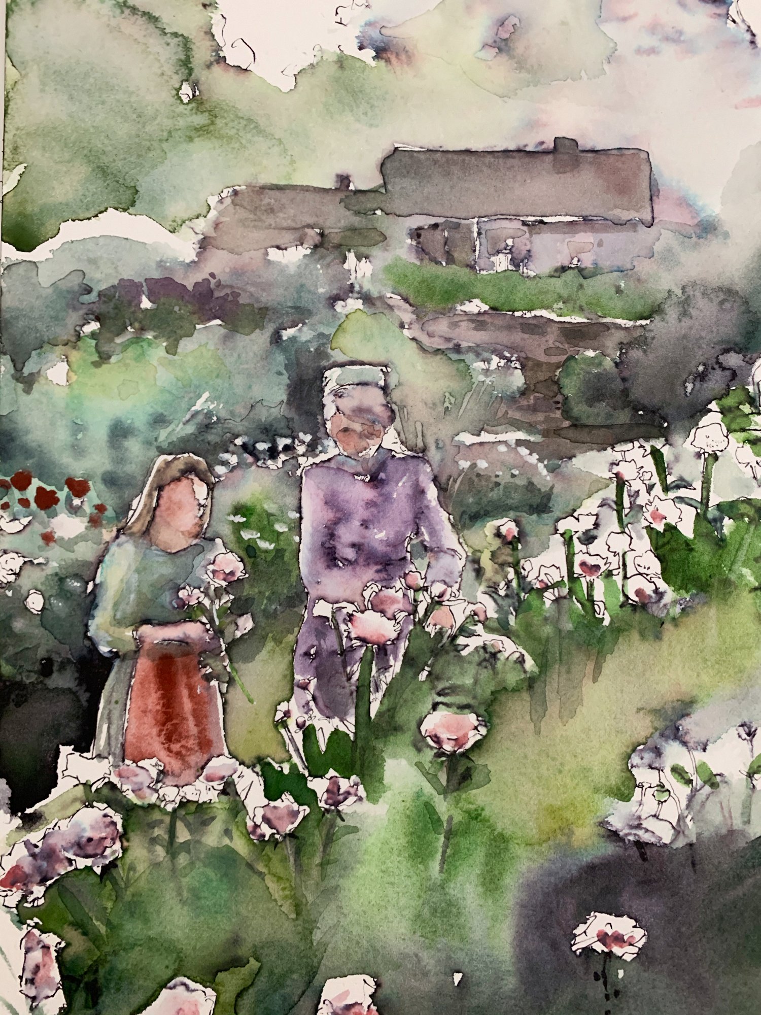 Agnes-Cecile garden landscape study (18x25 cm)