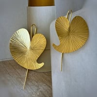 Image 1 of Heart Leaf Gold Earrings