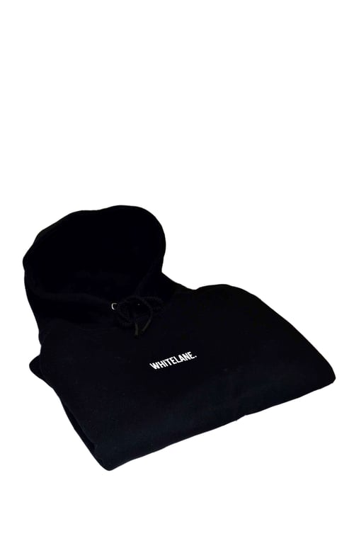 Image of Whitelane. text hoodie