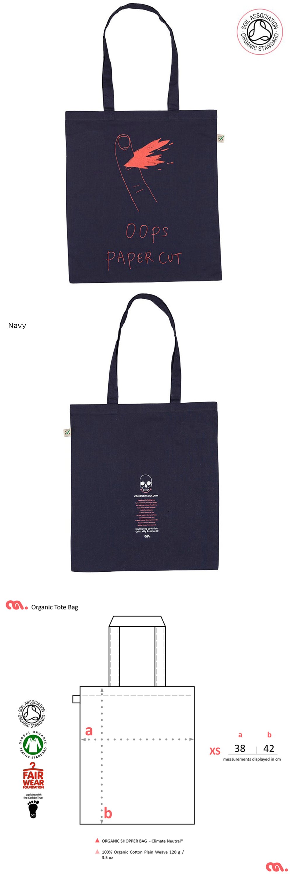 Paper Cut Tote Shopping Bag (Organic)