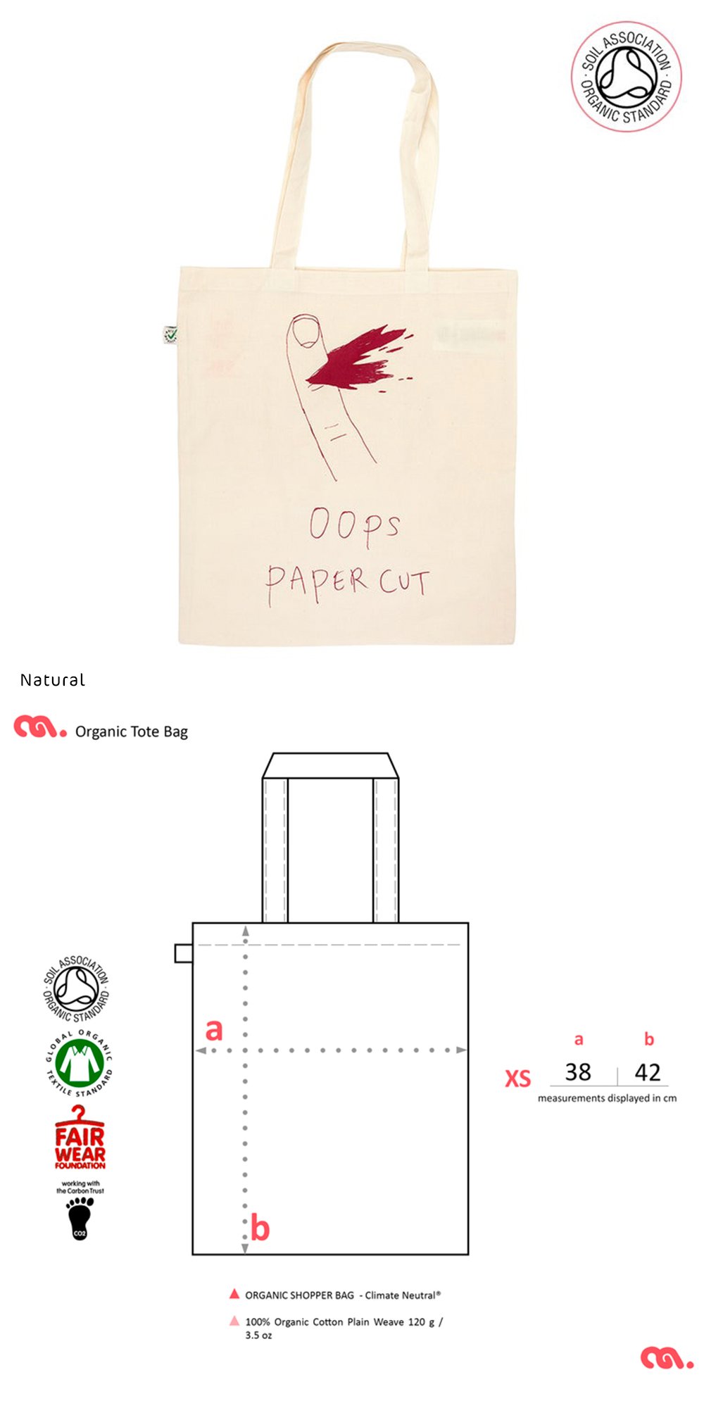 Paper Cut Tote Shopping Bag (Organic)