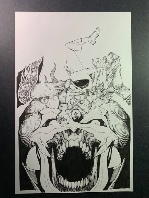 Image of SHANG-CHI #4 COVER original art