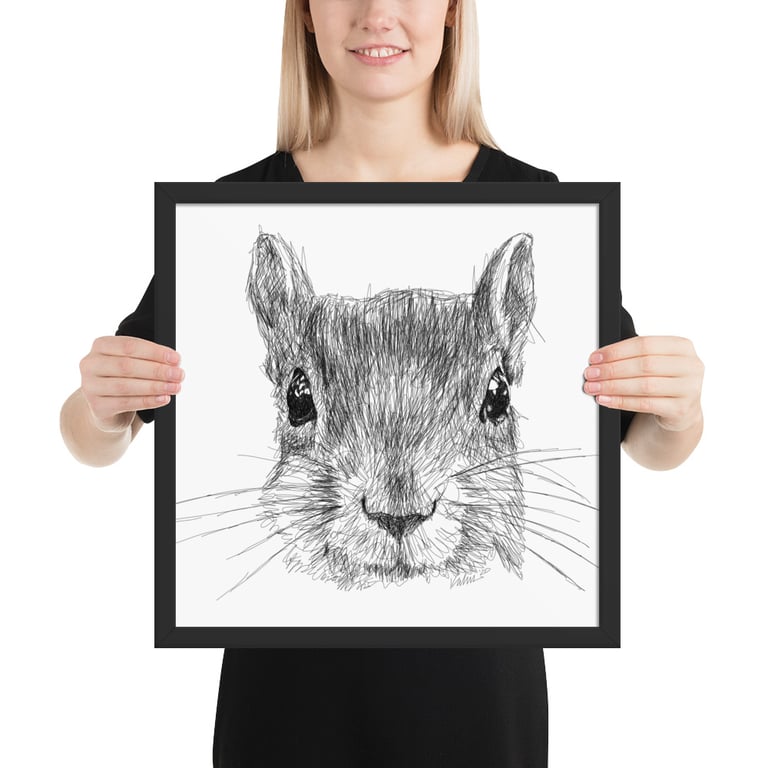Framed Squirrel Face sketch Image 4