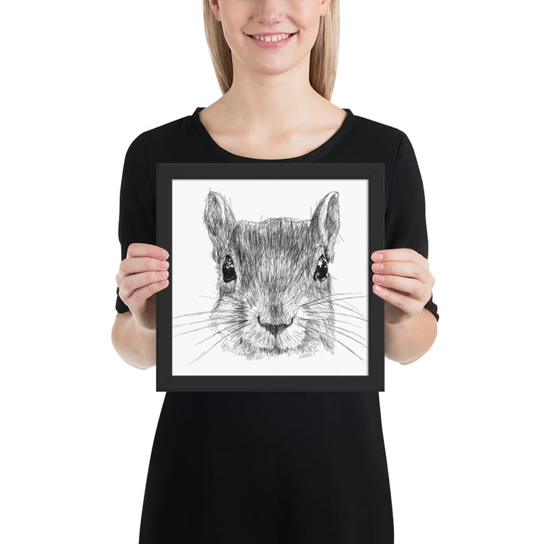 Framed Squirrel Face sketch Image 3
