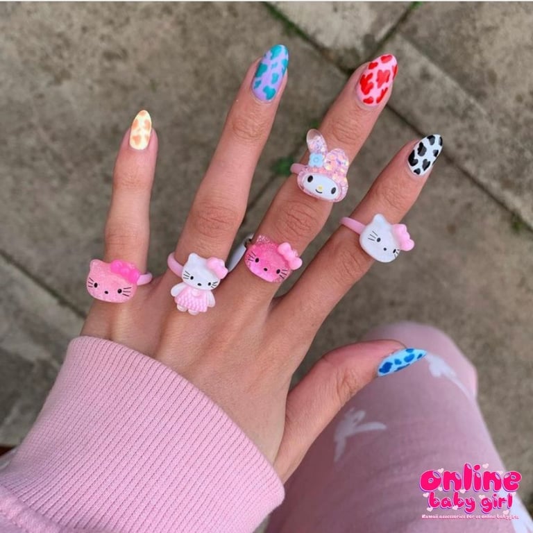 Kawaii 5 Piece Ring Set