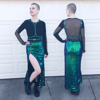 Image 3 of Sequin Rainbow Snap Maxi Skirt