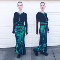 Image 4 of Sequin Rainbow Snap Maxi Skirt