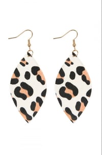 Image 1 of Wild Thoughts Leopard Leather Earrings